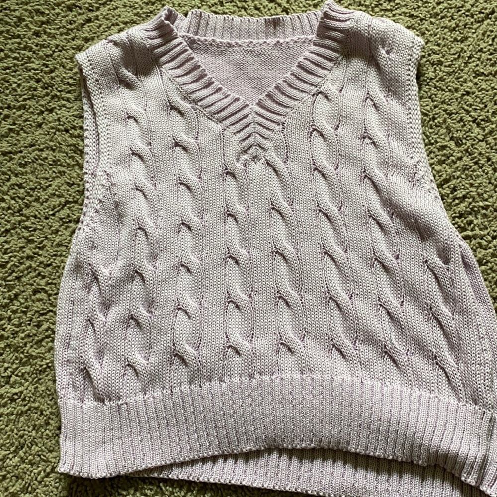 Cable knit vest